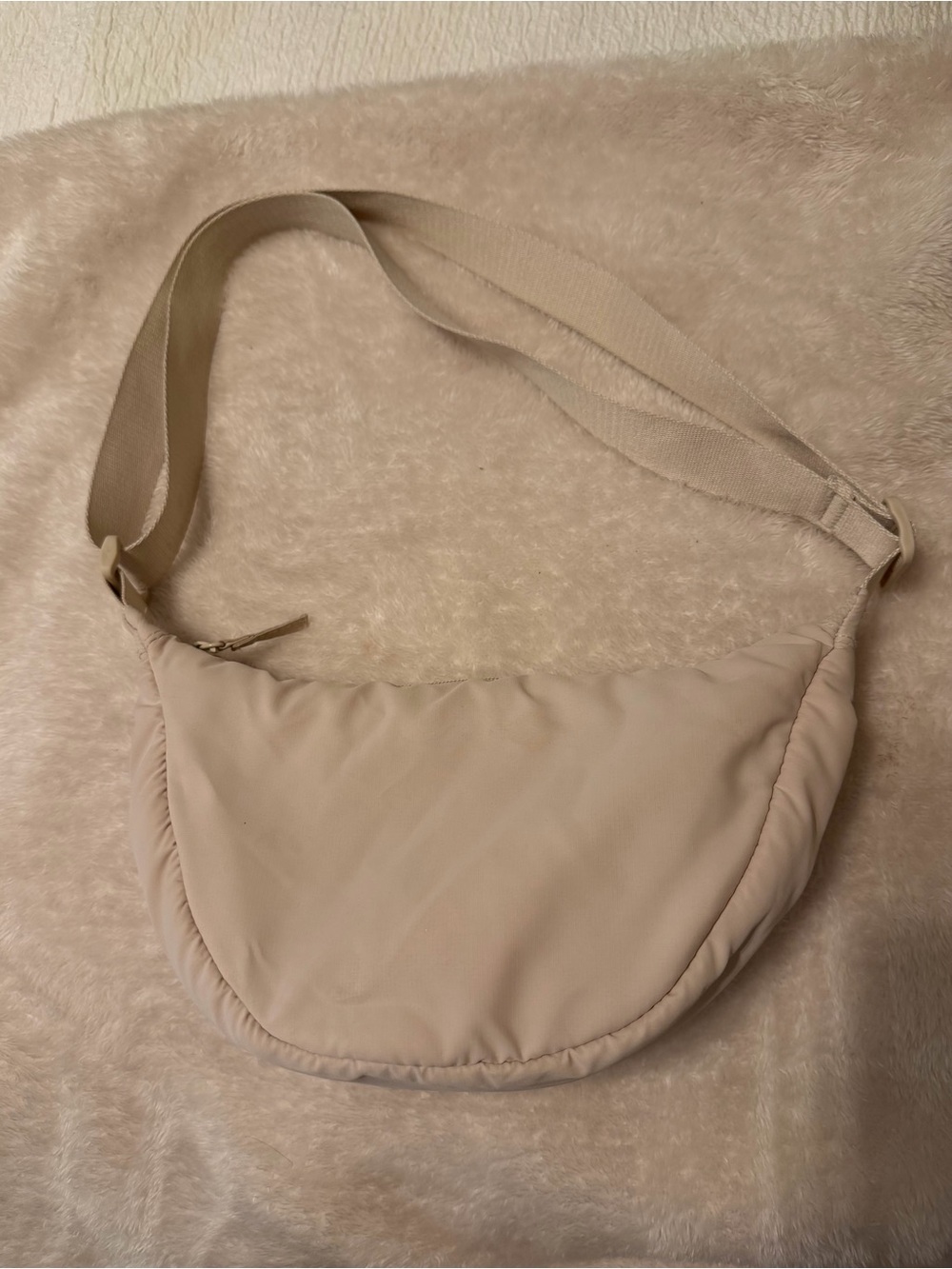 Beige Crossbody Shoulder Bag - Minimal Everyday Style